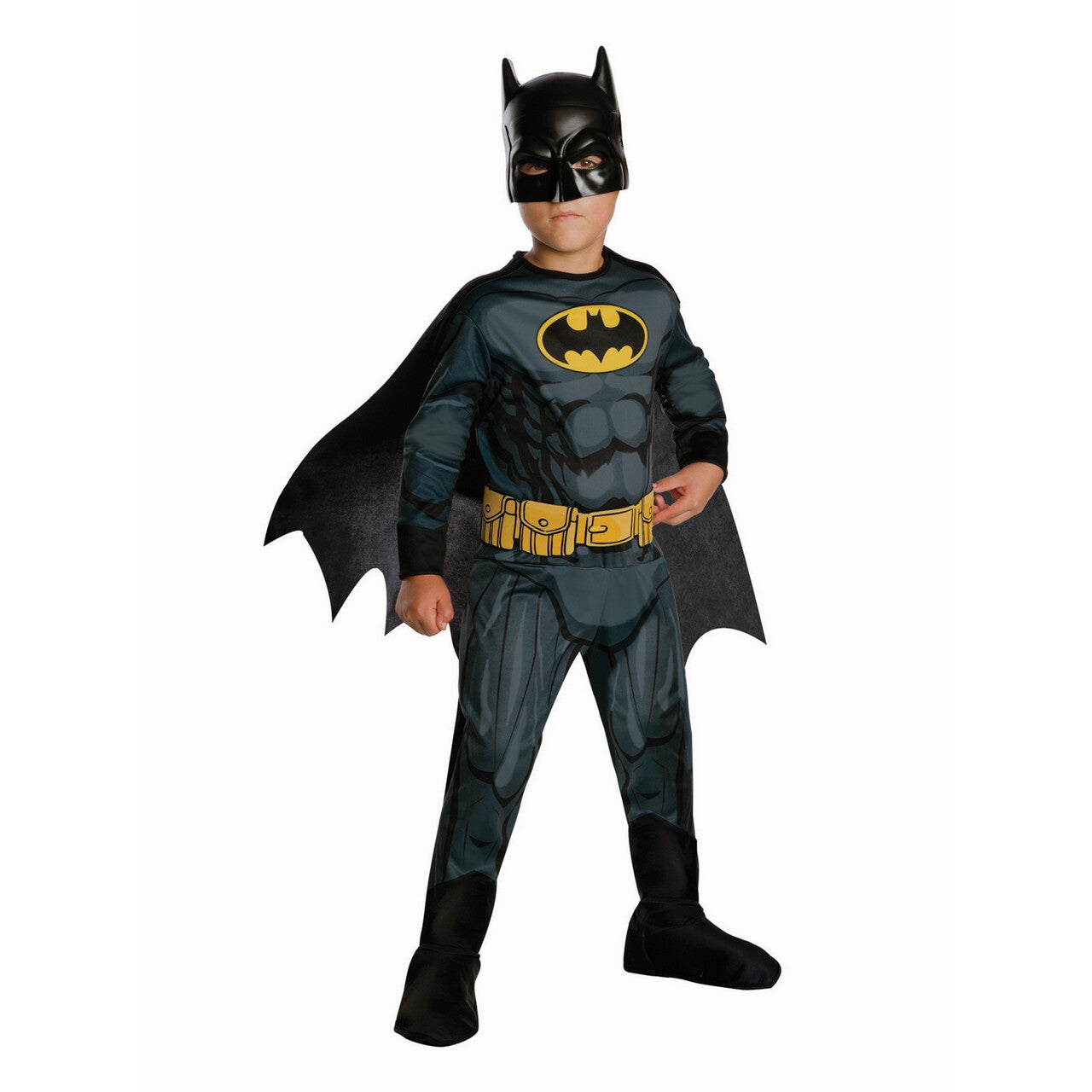 Op deze afbeelding zie je een Kostuums, van het merk Rubies. Boevenvanger Batman Classic Kind Kind Kostuum