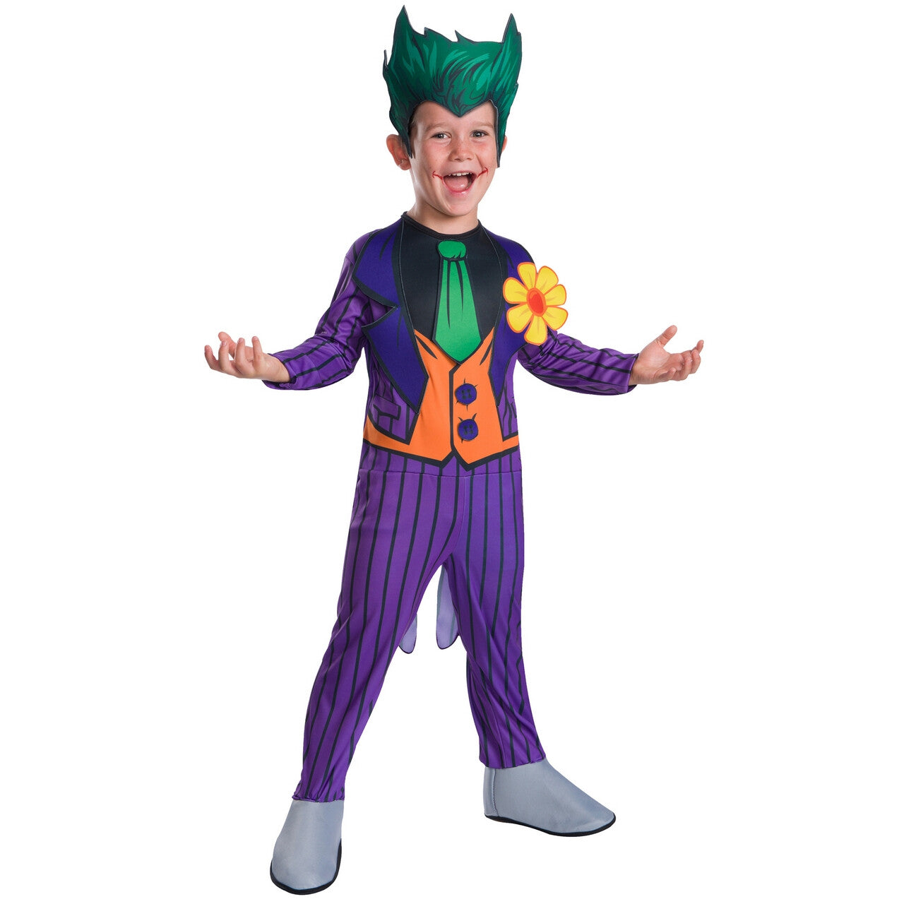 Op deze afbeelding zie je een Kostuums, van het merk Rubies. The Lachende Joker Classic Kind Kind Kostuum