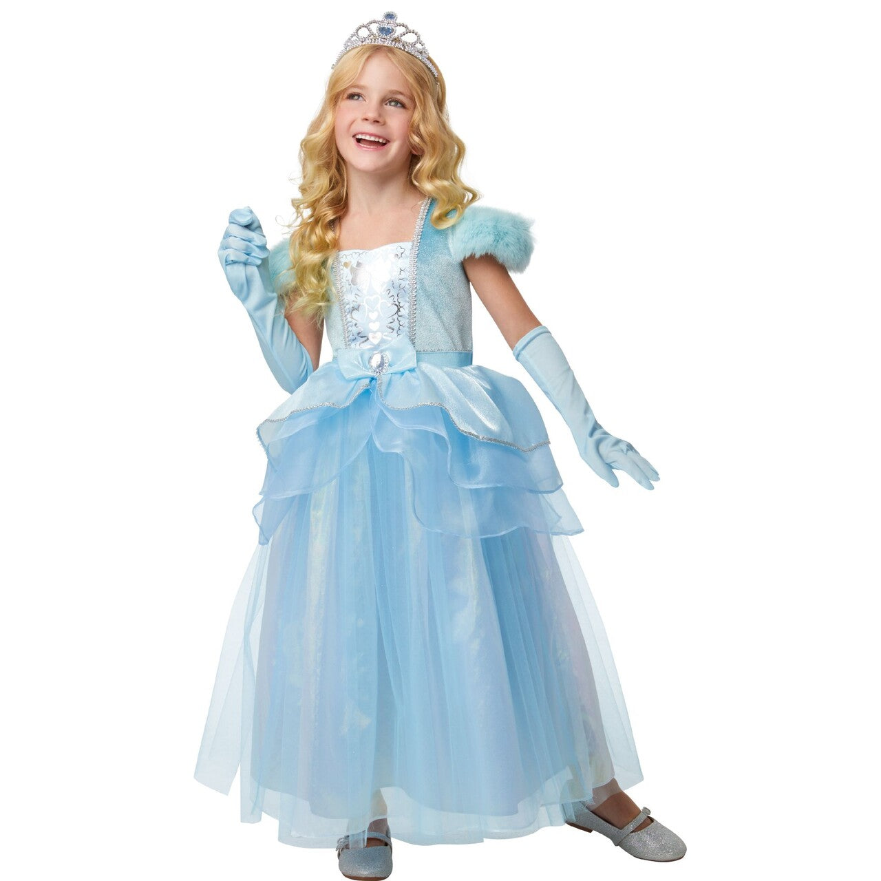 Op deze afbeelding zie je een Kostuums, van het merk Rubies. Blauwe Prinsessenjurk Deluxe Meisje