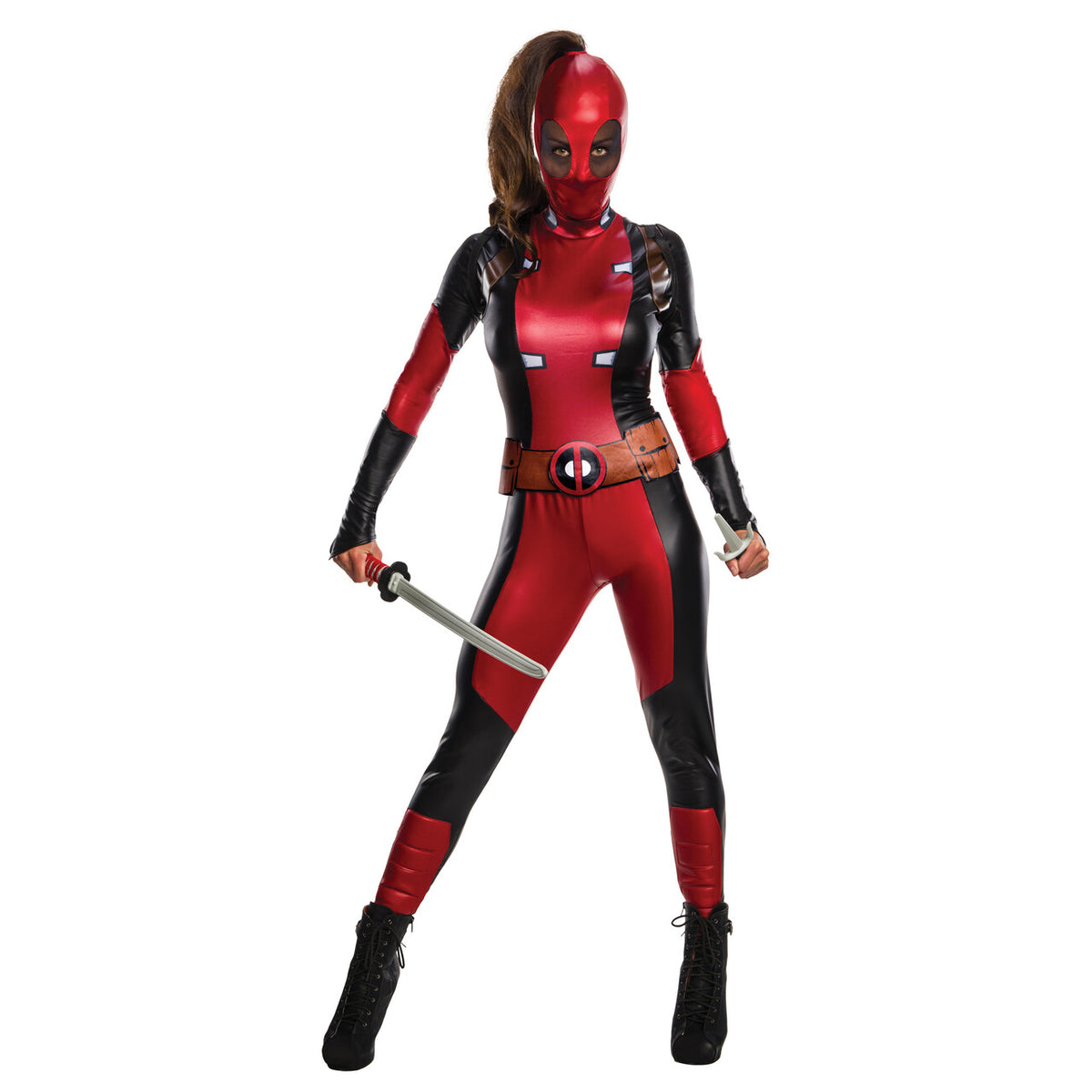 Op deze afbeelding zie je een Kostuums, van het merk Rubies. Deadpool Secret Wishes Vrouw Kostuum