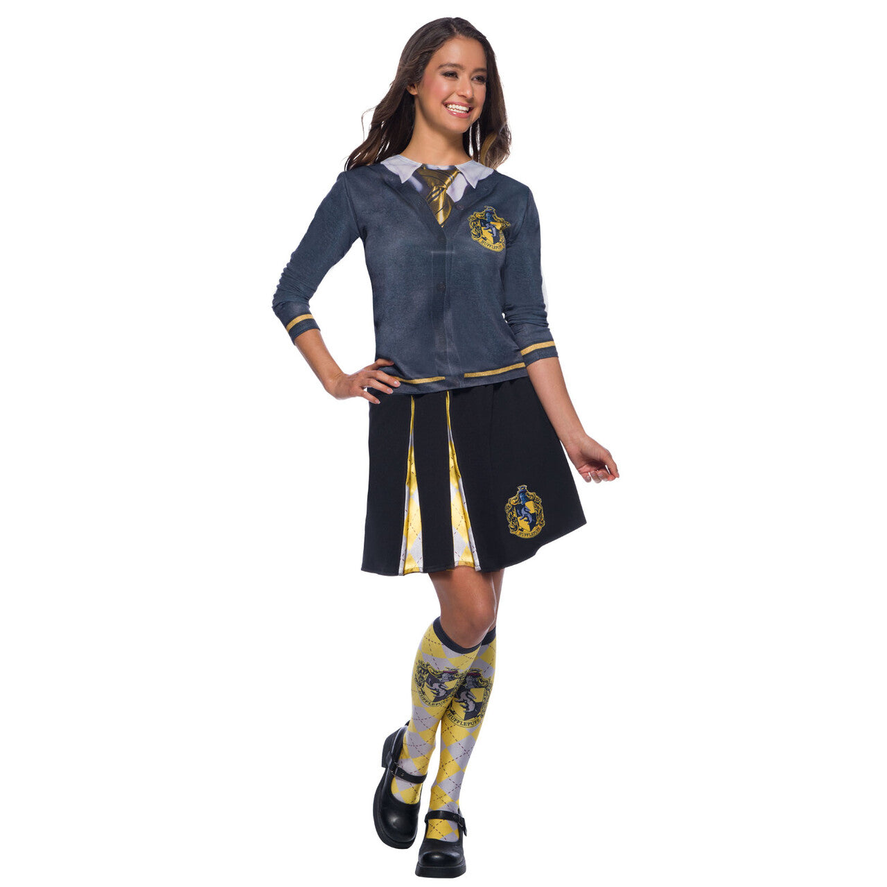 Op deze afbeelding zie je een Kostuums, van het merk Rubies. Hufflepuff Kostuum Top Harry Potter Meisje
