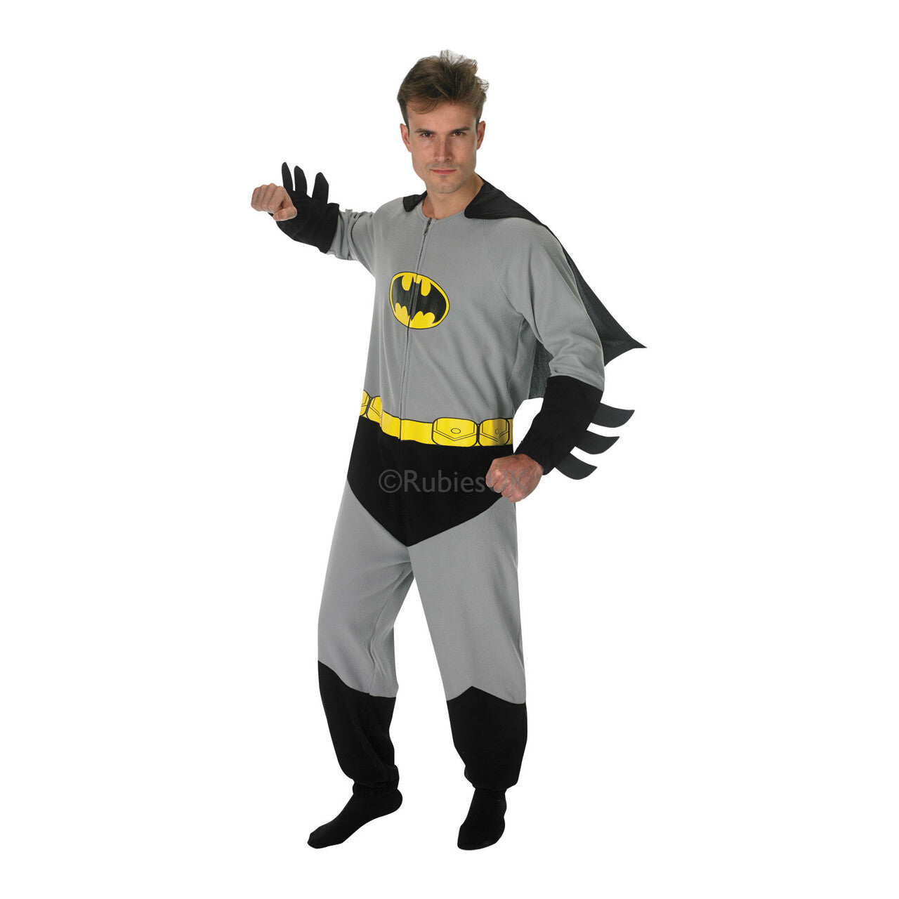 Op deze afbeelding zie je een Kostuums, van het merk Rubies. Batman Onesie Kostuum