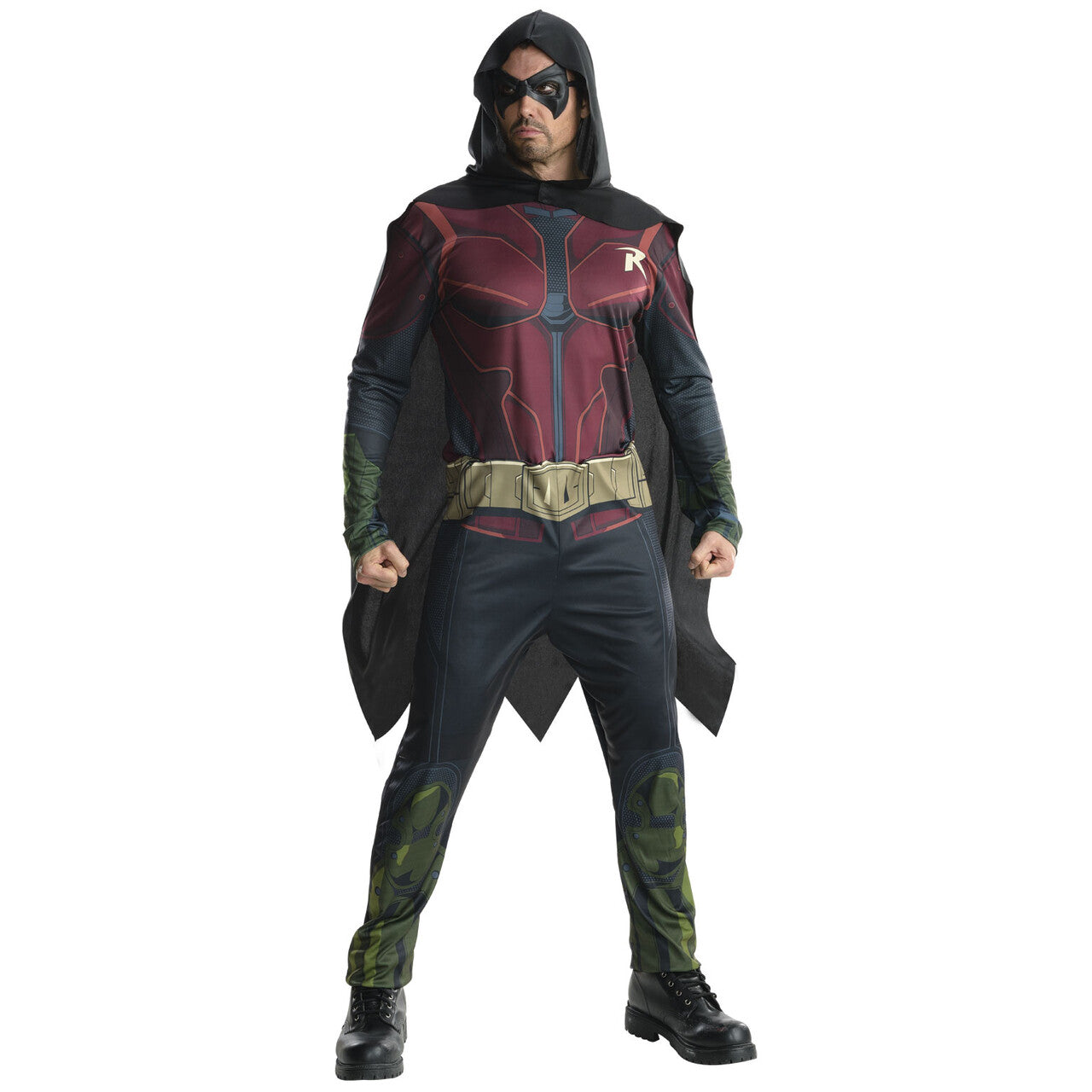 Op deze afbeelding zie je een Kostuums, van het merk Rubies. Robin Kostuum Man