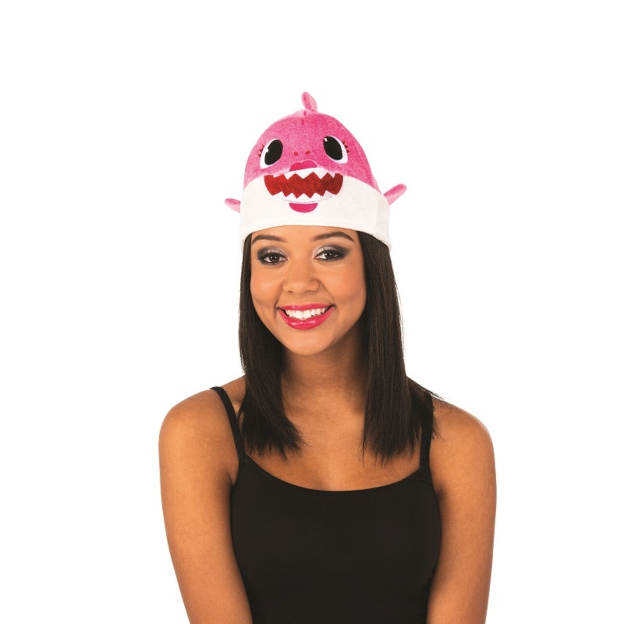 Op deze afbeelding zie je een Accessoires, van het merk Rubies. Roze Mommy Shark Muts Met Geluid