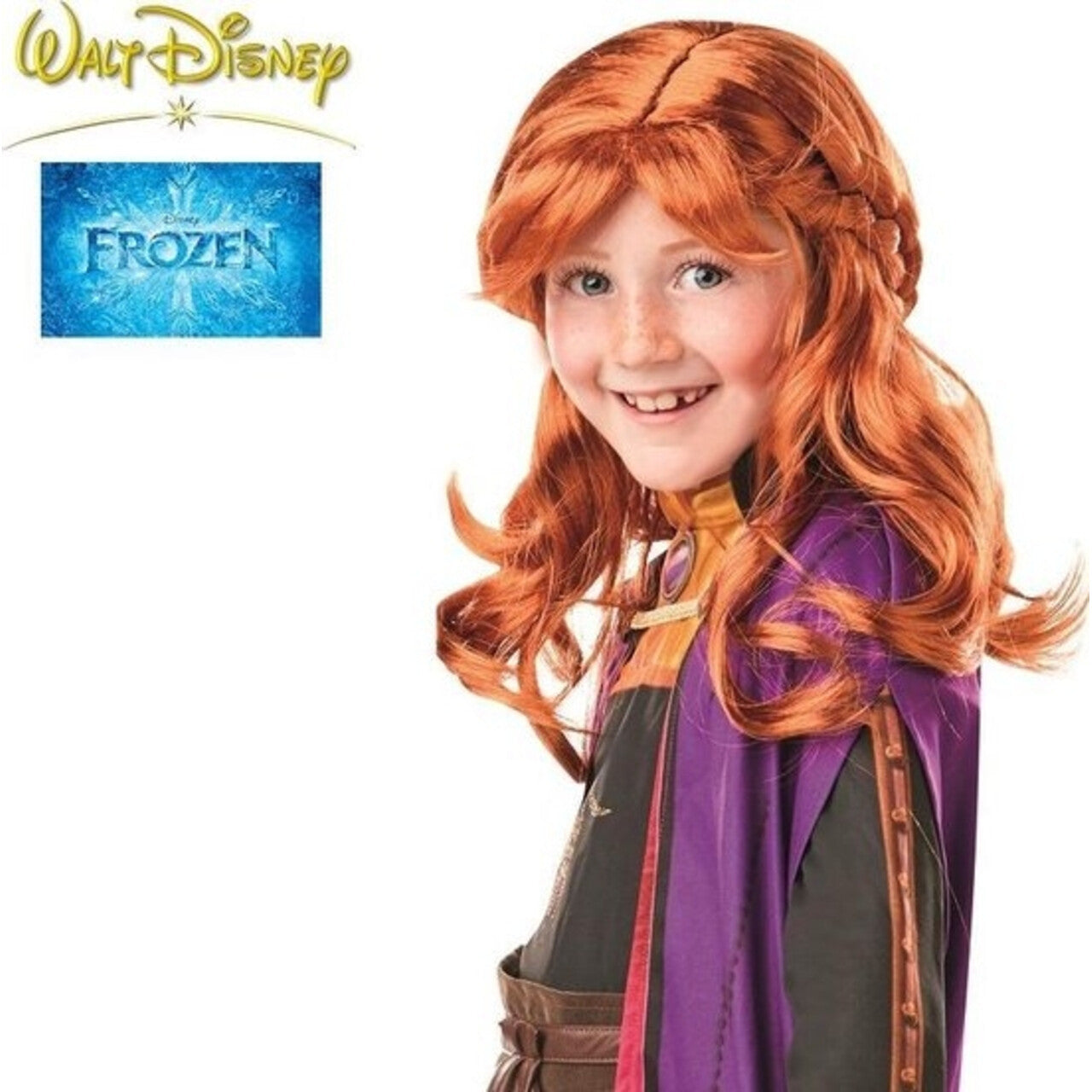 Op deze afbeelding zie je een Accessoires, van het merk Rubies. Anna Frozen Pruik Rood Met Vlecht