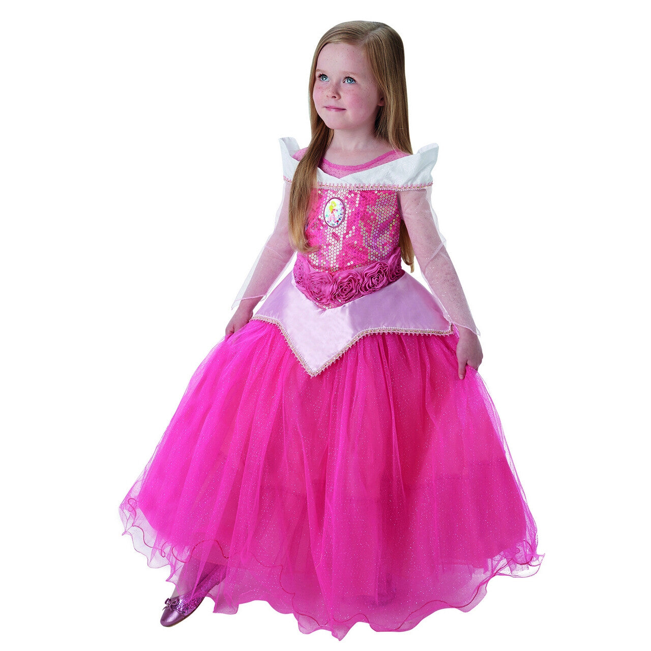 Op deze afbeelding zie je een Kostuums, van het merk Rubies. Roze Doornroosje Feestend In De Balzaal Meisje Kostuum