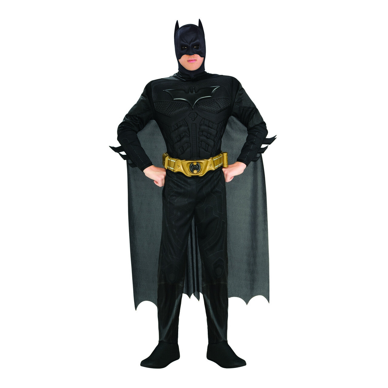 Op deze afbeelding zie je een Kostuums, van het merk Rubies. Deluxe Batman Heeft Robin Niet Nodig Kostuum