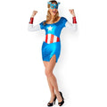Verleidelijke Miss America Dream Metallic Vrouw Kostuum