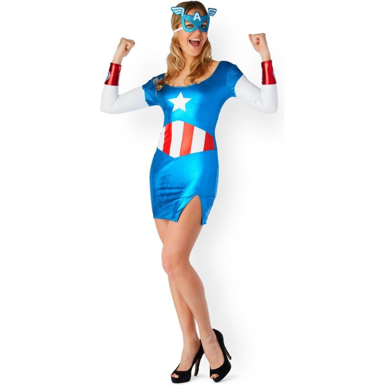 Op deze afbeelding zie je een Kostuums, van het merk Rubies. Verleidelijke Miss America Dream Metallic Vrouw Kostuum
