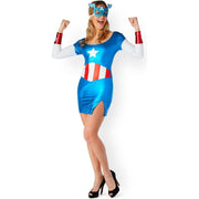 Op deze afbeelding zie je een Kostuums, van het merk Rubies. Verleidelijke Miss America Dream Metallic Vrouw Kostuum
