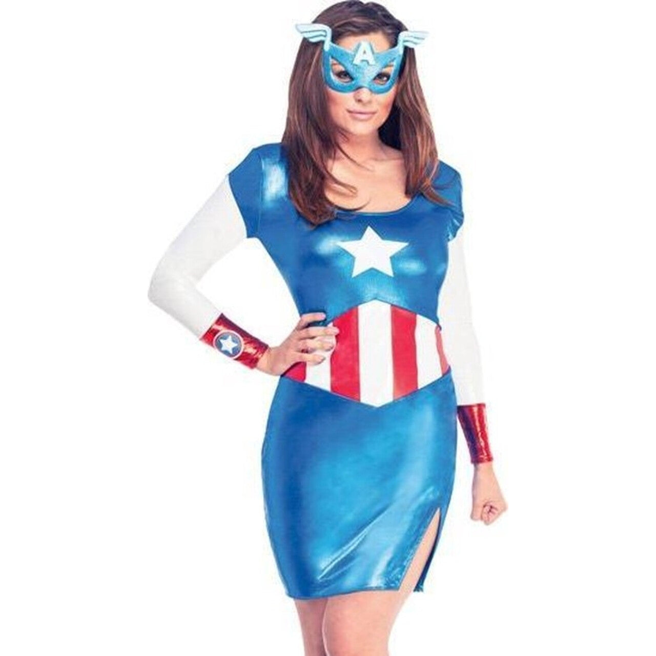 Op deze afbeelding zie je een Kostuums, van het merk Rubies. Verleidelijke Miss America Dream Metallic Vrouw Kostuum