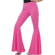 Op deze afbeelding zie je een Kostuums, van het merk Smiffy's. Lekkere Wijde Pijpen Broek Roze Vrouw