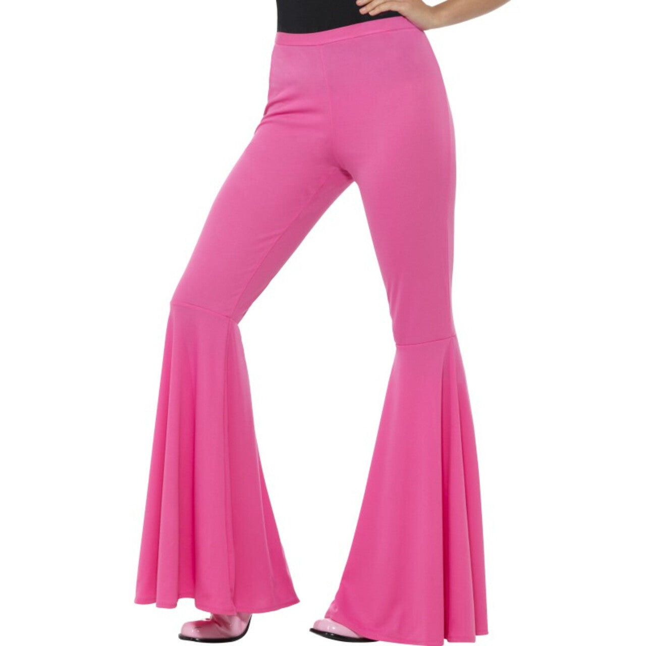 Op deze afbeelding zie je een Kostuums, van het merk Smiffy's. Lekkere Wijde Pijpen Broek Roze Vrouw