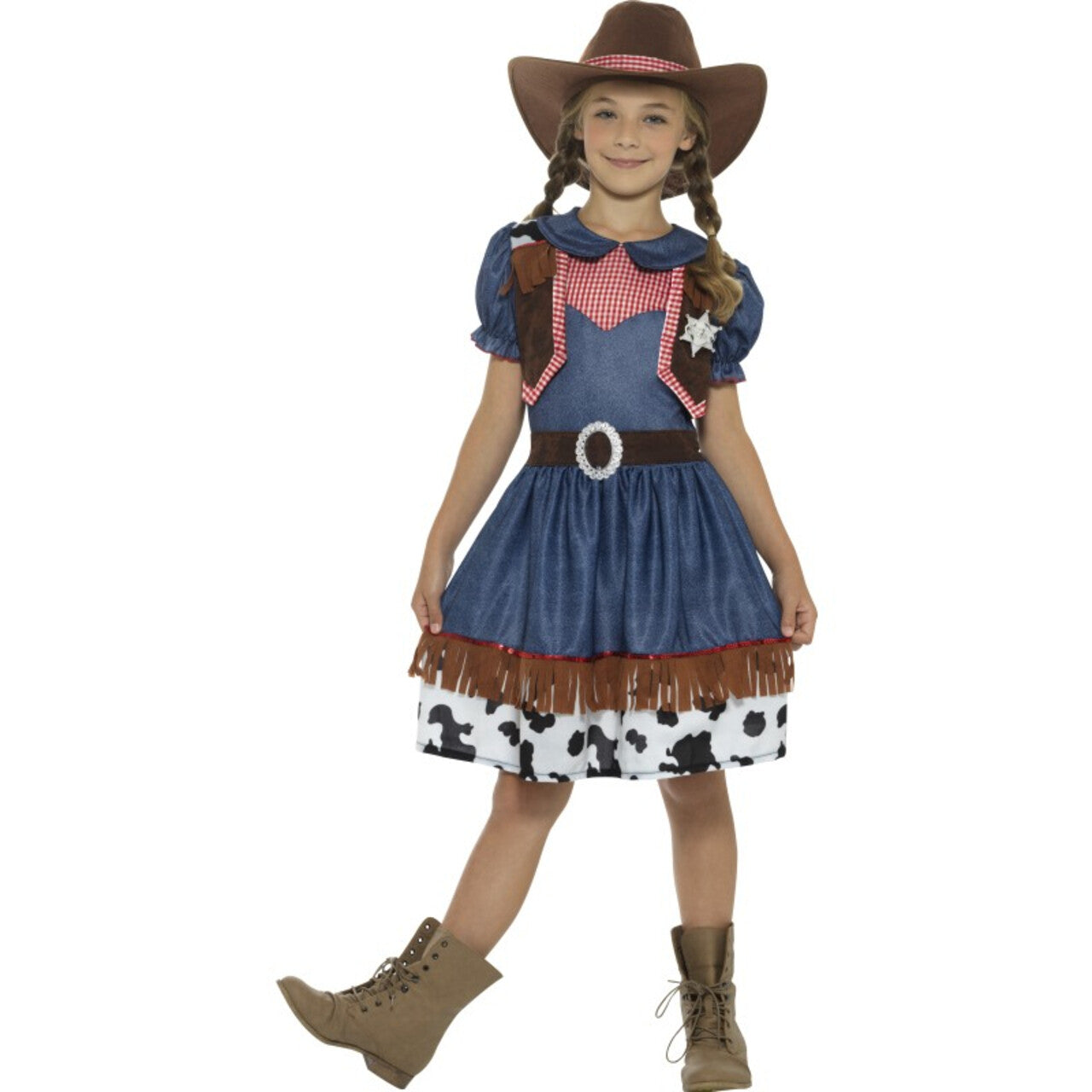 Op deze afbeelding zie je een Kostuums, van het merk Smiffy's. Pamela Texaanse Cowgirl Meisje Kostuum