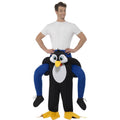 Rijden Op Een Pinguin Man Kostuum