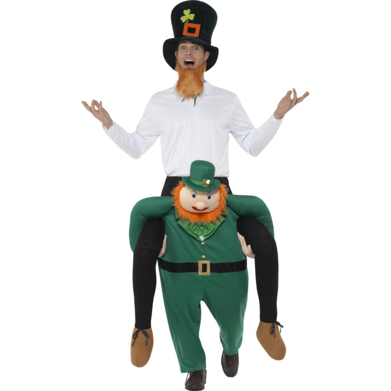 Op deze afbeelding zie je een Kostuums, van het merk Smiffy's. Paddy Op Een Leprechaun Man Kostuum