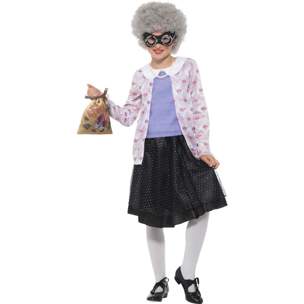 Op deze afbeelding zie je een Kostuums, van het merk Smiffy's. David Walliams Oma Boef Gangsta Granny Meisje Kostuum