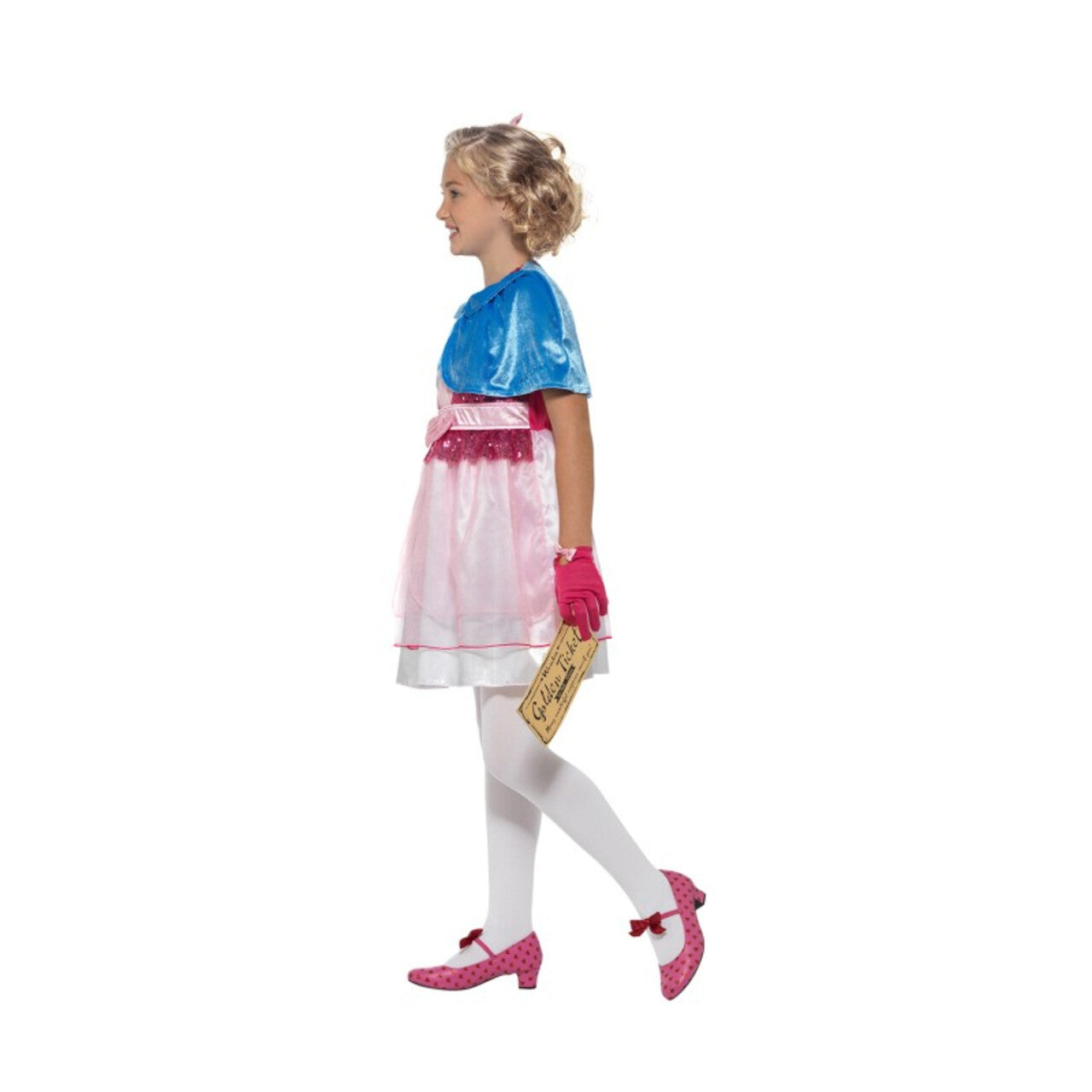 Op deze afbeelding zie je een Kostuums, van het merk Smiffy's. Roald Dahl Sjakie En De Chocoladefabriek Veruca Salt Peper Meisje Kostuum