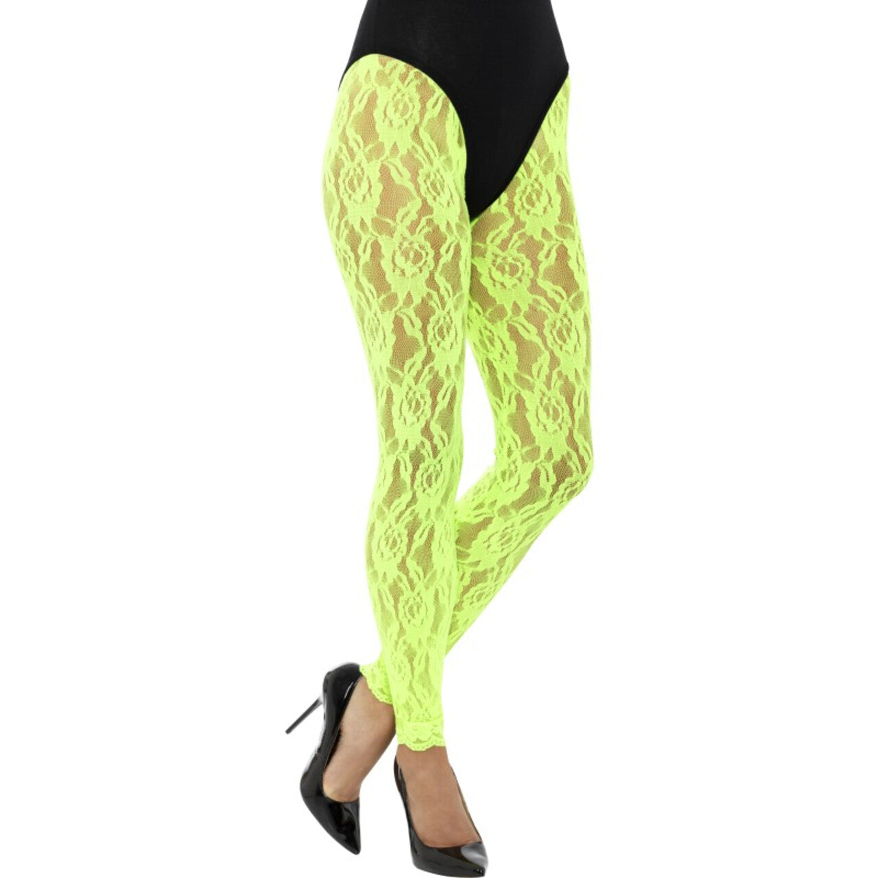 Op deze afbeelding zie je een Accessoires, van het merk Smiffy's. Kanten Jaren 80 Legging Neon Groen