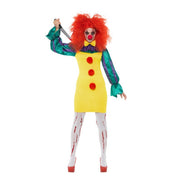 Op deze afbeelding zie je een Kostuums, van het merk Smiffy's. Vrolijk Van Buiten Donker Van Binnen Horror Clown Vrouw Kostuum