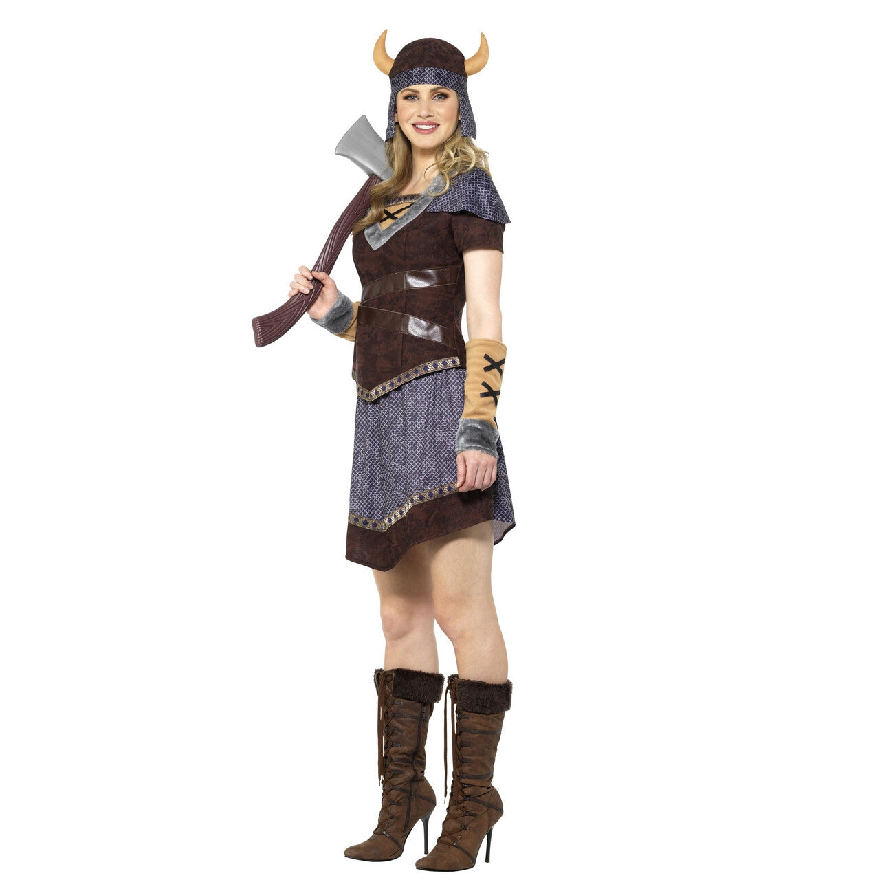 Op deze afbeelding zie je een Kostuums, van het merk Smiffy's. Walhalla Viking Marit Vrouw Kostuum