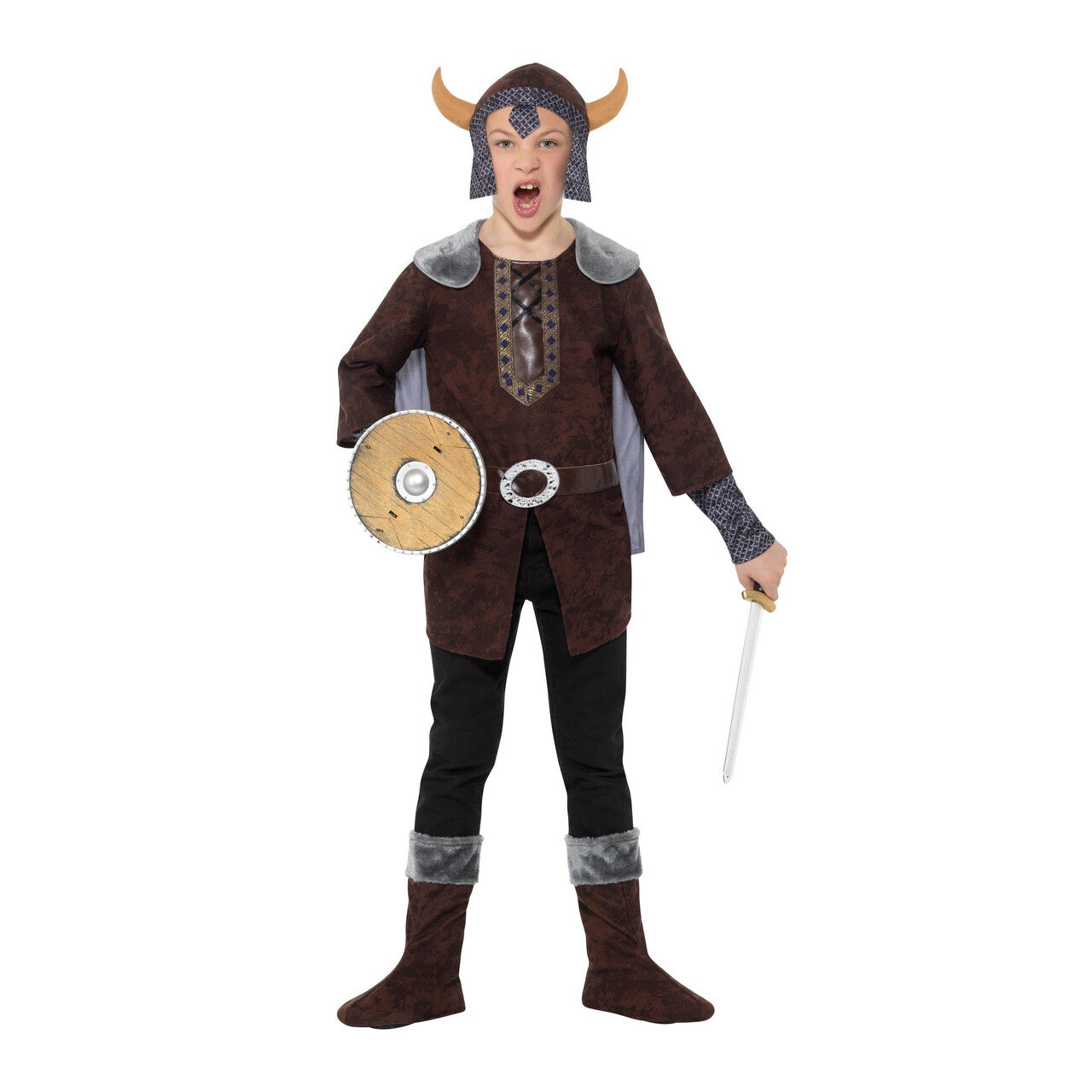 Op deze afbeelding zie je een Kostuums, van het merk Smiffy's. Noorman Gardar Viking IJsland Jongen Kostuum