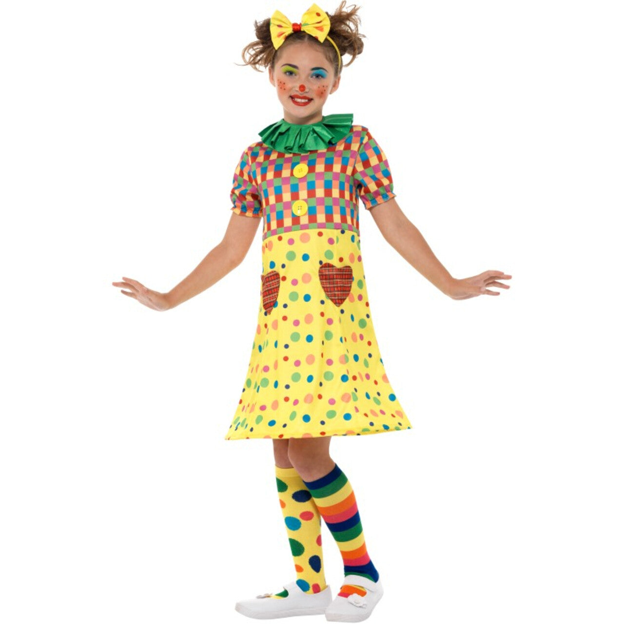 Op deze afbeelding zie je een Kostuums, van het merk Smiffy's. Mallotig Meisjes Clown Kostuum