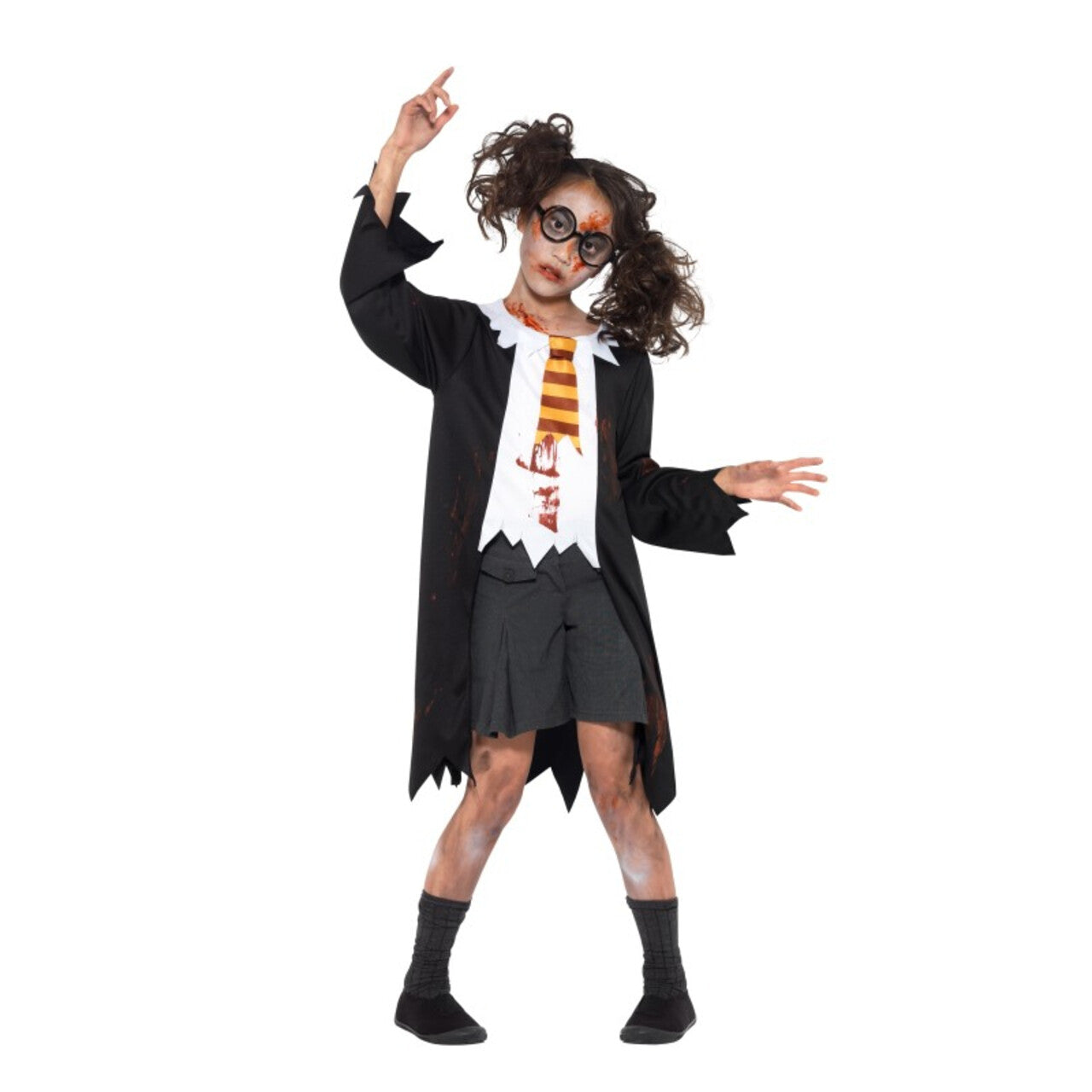 Op deze afbeelding zie je een Kostuums, van het merk Smiffy's. Zombie Student Horror School Kind Kostuum