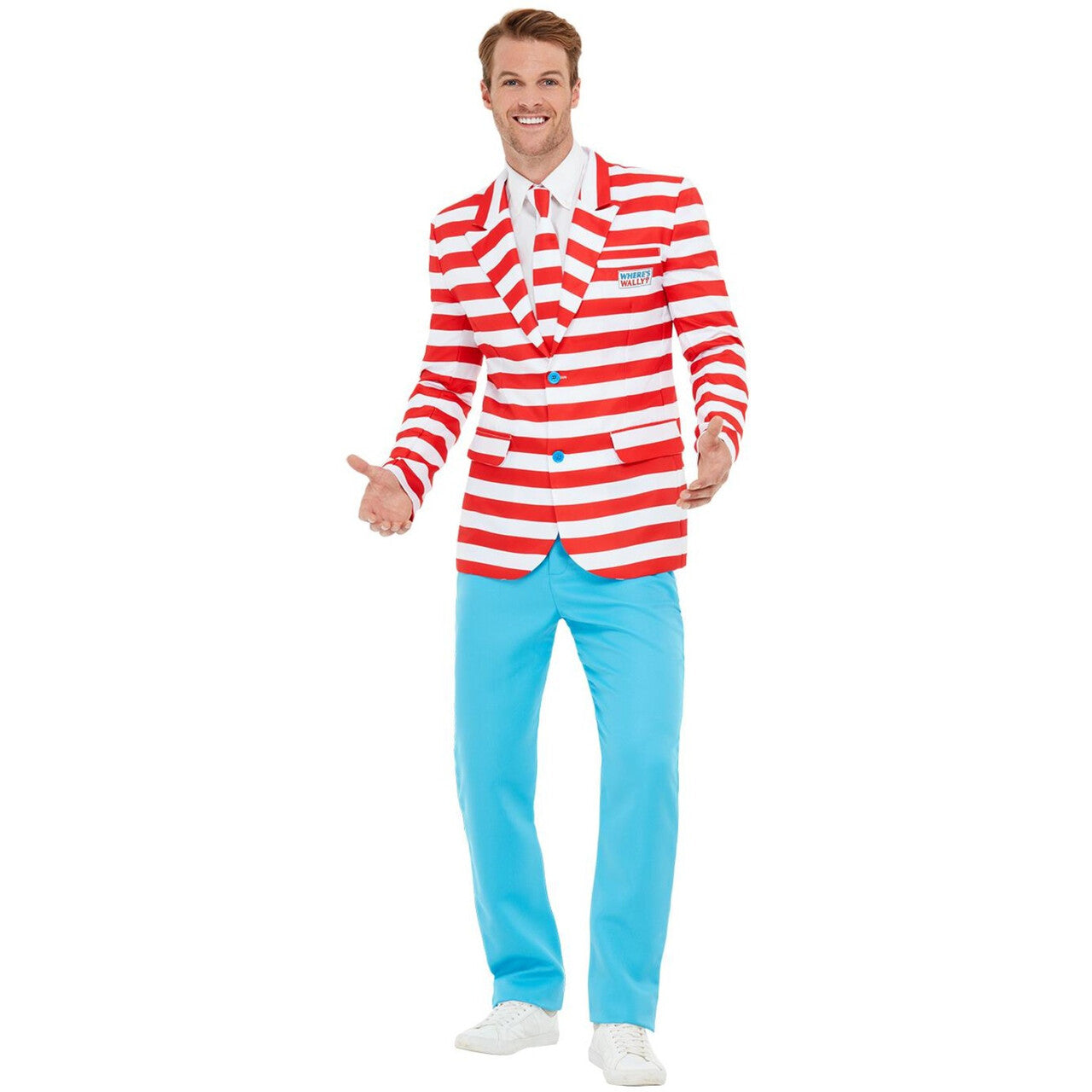 Op deze afbeelding zie je een Kostuums, van het merk Smiffy's. Zoekplaatje Waar Is Wally Man Kostuum