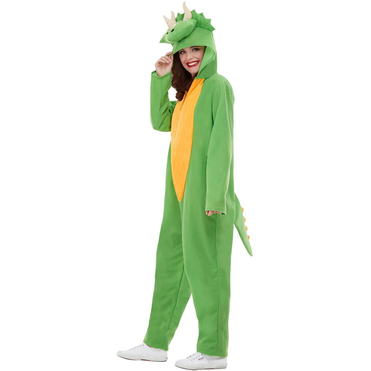 Op deze afbeelding zie je een Kostuums, van het merk Smiffy's. Dinosaurus Triceratops Prehistorie Kostuum