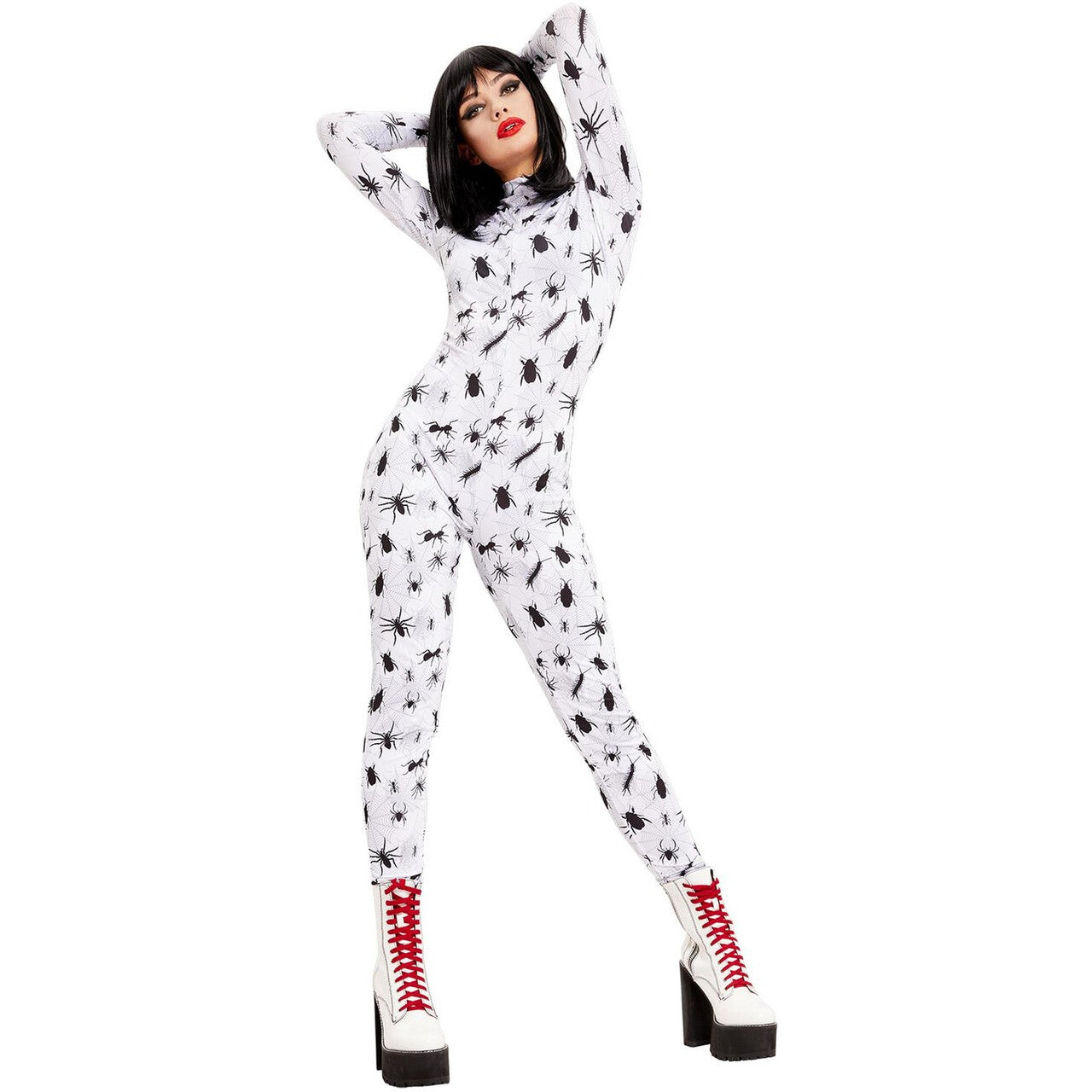 Op deze afbeelding zie je een Kostuums, van het merk Smiffy's. Catsuit Vol Spinnen, Mieren En Ander Ongedierte Vrouw Kostuum