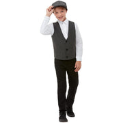 Op deze afbeelding zie je een Kostuums, van het merk Smiffy's. Jaren 20 Gangster Schoffie Vest En Pet Kind