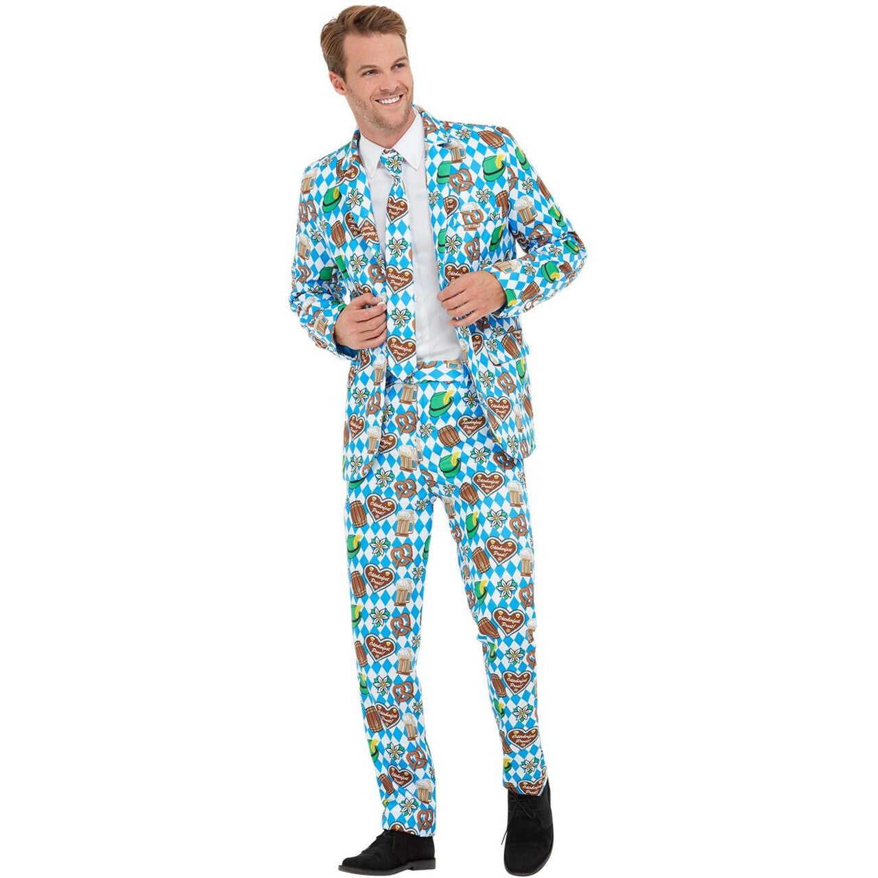 Op deze afbeelding zie je een Kostuums, van het merk Smiffy's. Oktoberfest Bierpullen Pretzel Man Kostuum