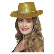 Op deze afbeelding zie je een Accessoires, van het merk Smiffy's. Cowboy Glitter Hoed Goud