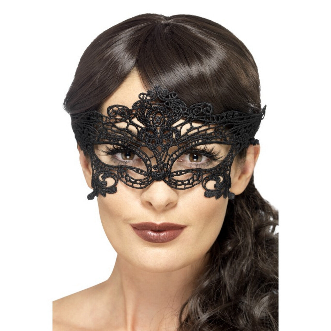 Op deze afbeelding zie je een Accessoires, van het merk Smiffy's. Mysterieuze Dame Gemaskerd Bal Masker Kant - Kant