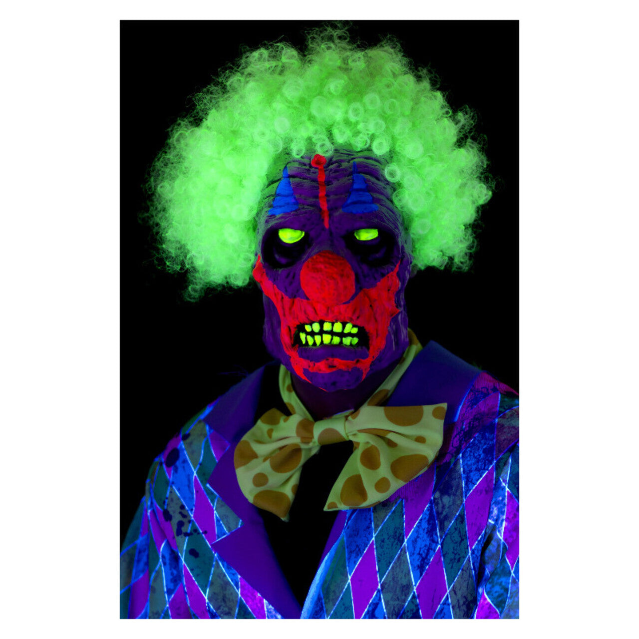 Op deze afbeelding zie je een Accessoires, van het merk Smiffy's. Uv Black Light Creepy Clown Masker
