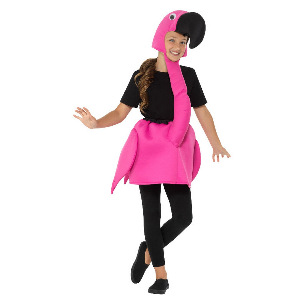 Op deze afbeelding zie je een Kostuums, van het merk Smiffy's. Roze Flamingo Lijf Kind Kind Kostuum