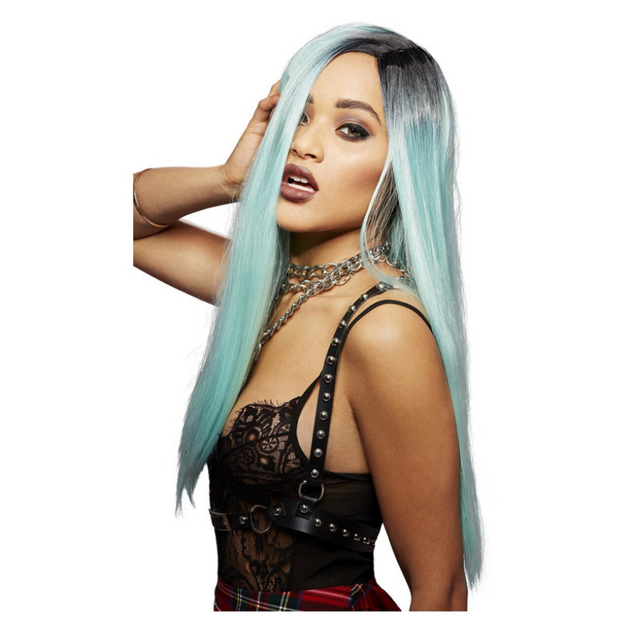 Op deze afbeelding zie je een Accessoires, van het merk Smiffy's. Sea Nymph Pruik IJsblauw
