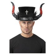 Op deze afbeelding zie je een Accessoires, van het merk Smiffy's. Deluxe Meester Der Duivels Hoed Met Hoorns