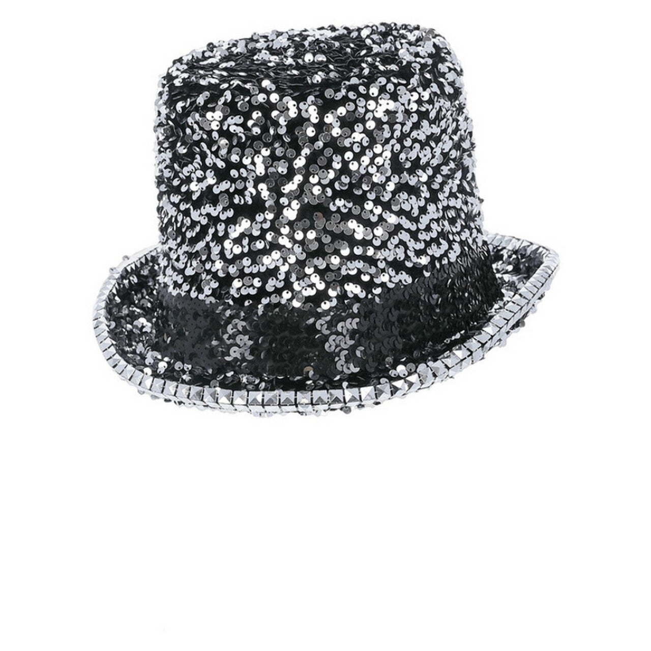 Op deze afbeelding zie je een Accessoires, van het merk Smiffy's. Pailletten Glinster Hoed Showmaster Zilver Zwart