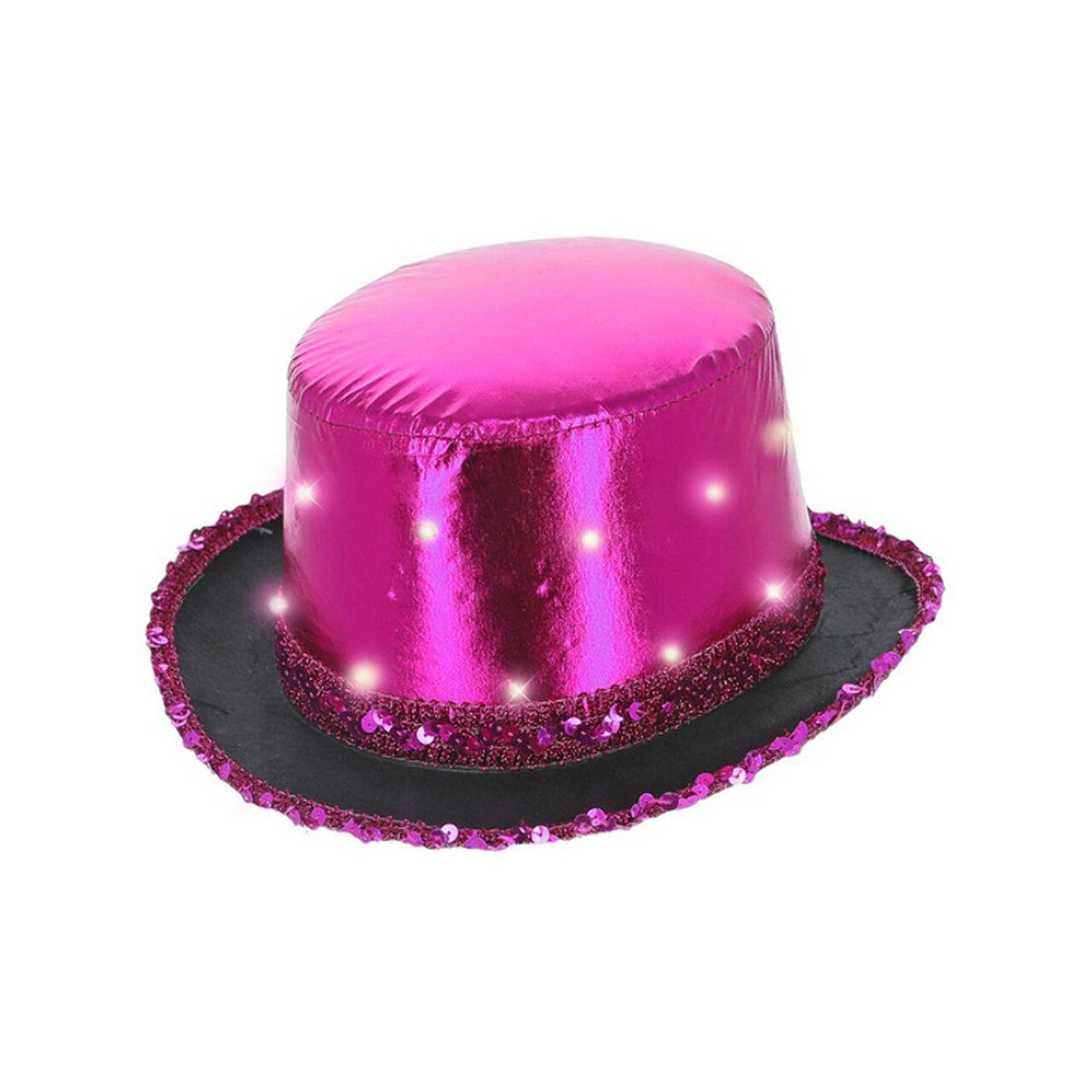 Op deze afbeelding zie je een Accessoires, van het merk Smiffy's. Led Licht Op Metallic Hoed Roze Showmaster