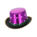 Led Licht Op Metallic Hoed Mardi Gras Paars Goud
