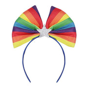 Op deze afbeelding zie je een Accessoires, van het merk Smiffy's. Regenboog Strik Haarband