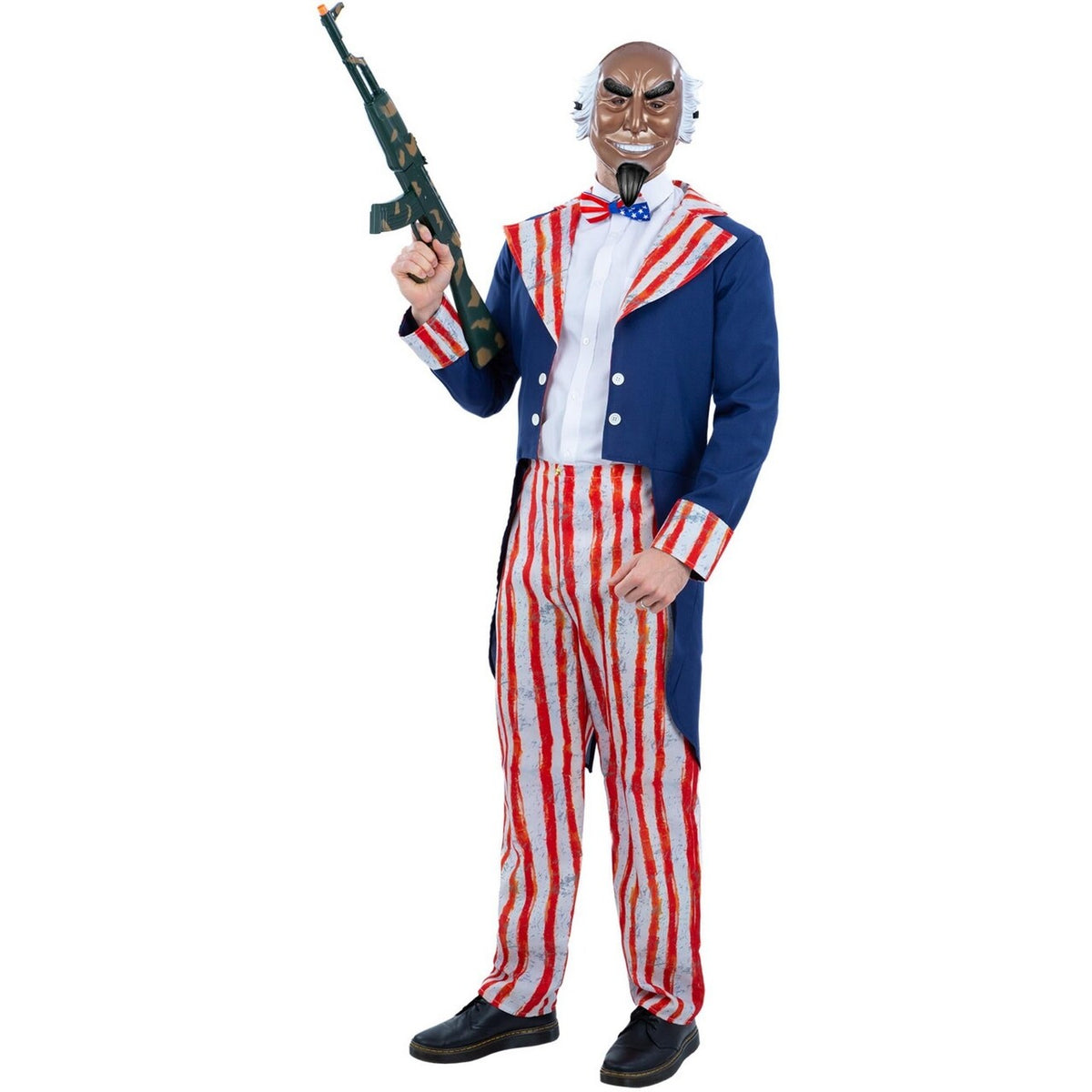 Op deze afbeelding zie je een Kostuums, van het merk Smiffy's. Uncle Sam Halloween Figuur Man Kostuum