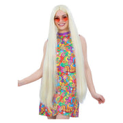 Op deze afbeelding zie je een Accessoires, van het merk Smiffy's. Extra Lange Hippie Pruik Blond