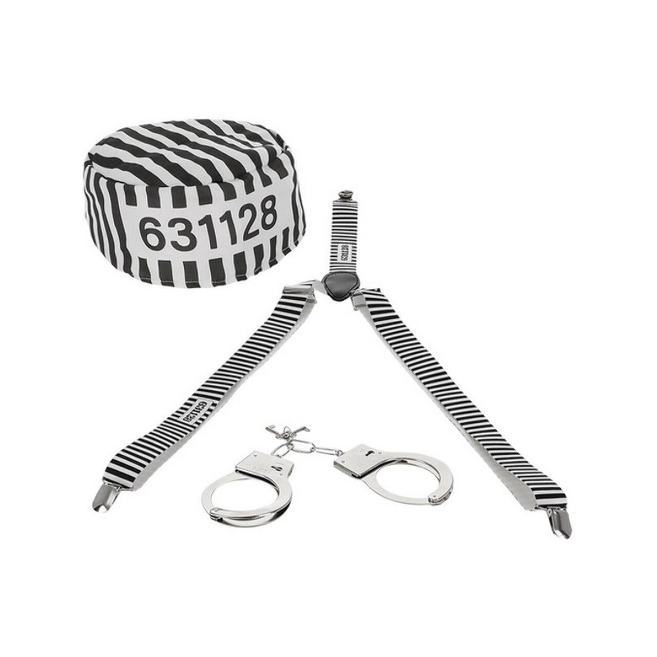 Op deze afbeelding zie je een Accessoires, van het merk Smiffy's. Gestreepte Boef Set