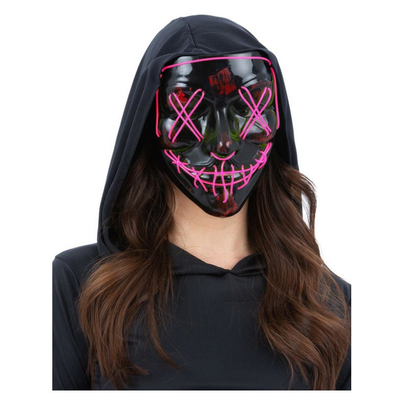 Op deze afbeelding zie je een Accessoires, van het merk Smiffy's. Roze Led-Stikmasker Met Licht