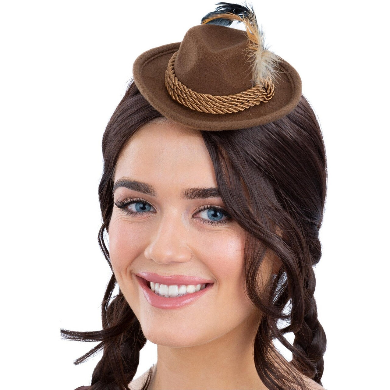 Op deze afbeelding zie je een Accessoires, van het merk Smiffy's. Mini Hoed Tirza Oktoberfest Bruin