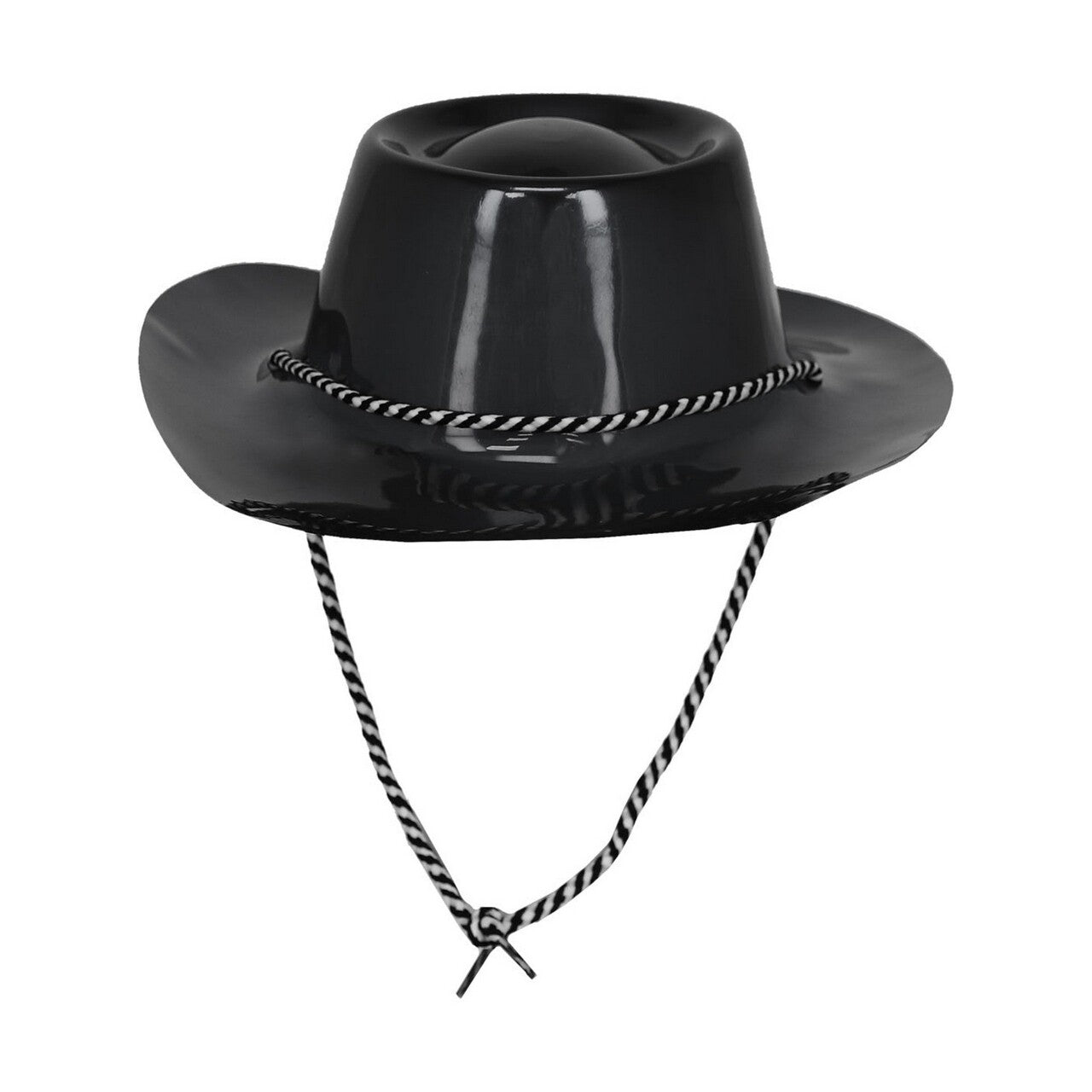 Op deze afbeelding zie je een Accessoires, van het merk Smiffy's. Zwarte Metallic Cowboy Hoed