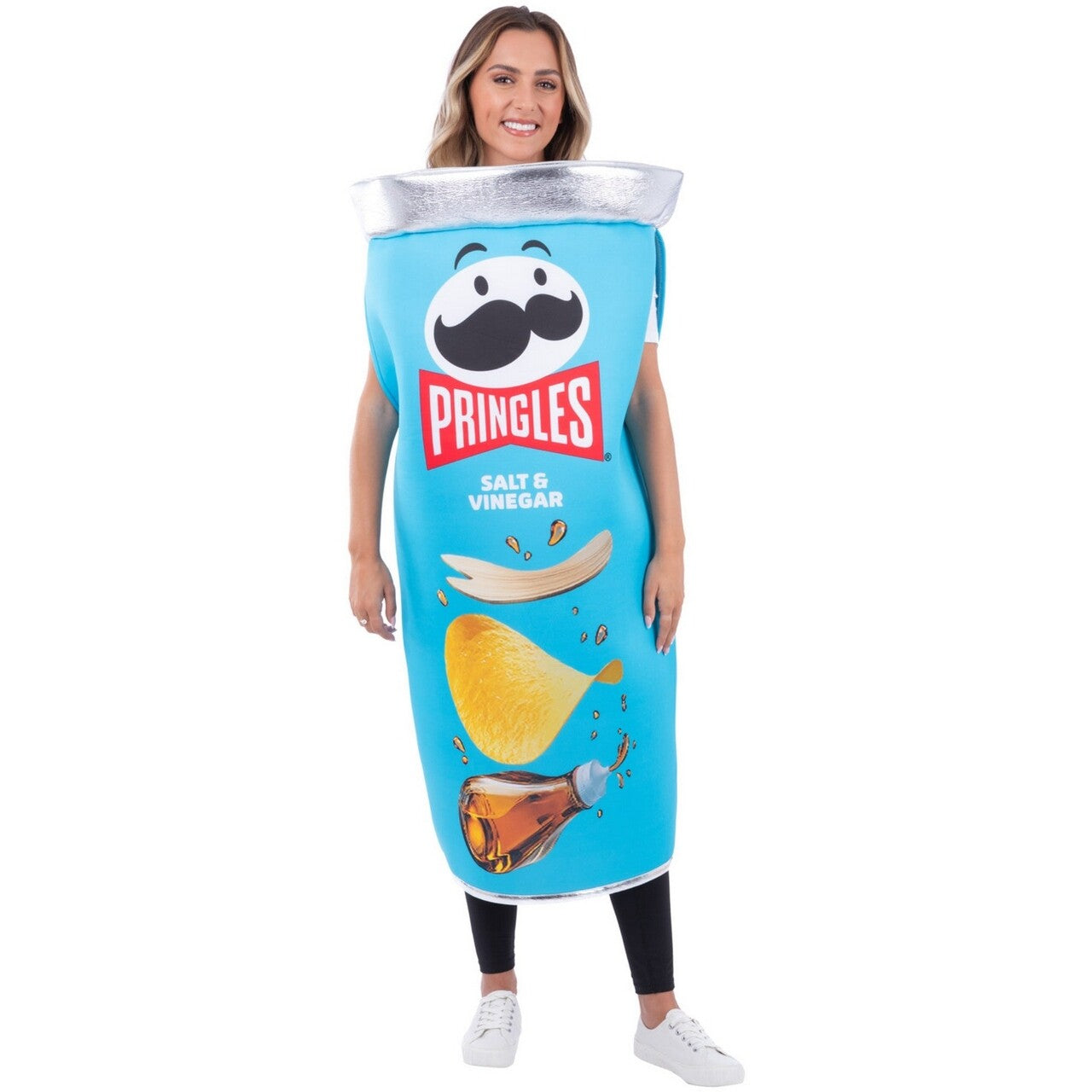 Op deze afbeelding zie je een Kostuums, van het merk Smiffy's. Pringles Chips Salt & Vinegar Kostuum